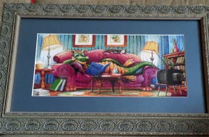 Couch Dragon Framed
